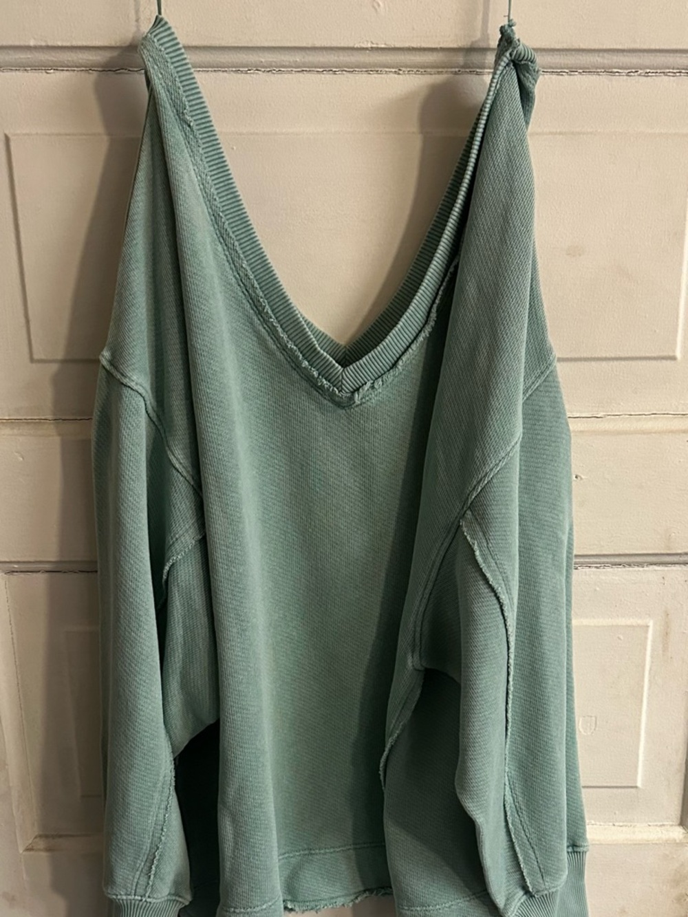 American Eagle Outfitters V-Neck Oversized Sweater in Sage